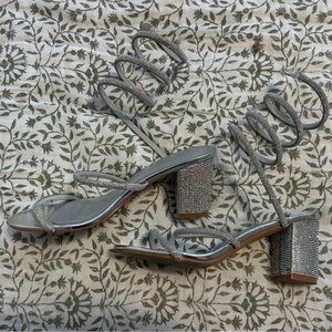Soledad Rhinestone Ankle Wrap Sandal